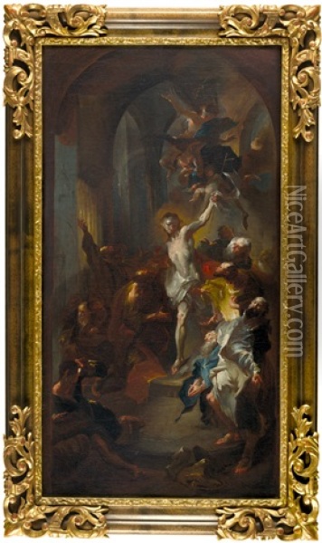 Christus Erscheint Dem Heiligen Thomas Oil Painting - Franz Anton Maulbertsch
