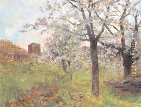 Primavera Oil Painting - Carlo Pollonera