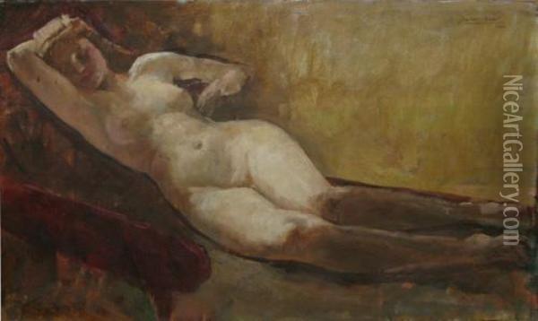 Nud Culcat Oil Painting - Andor Basch