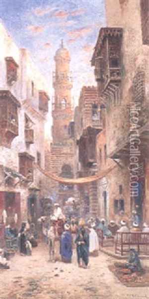 Orientalisk Stadsbild Oil Painting - Frans Wilhelm Odelmark