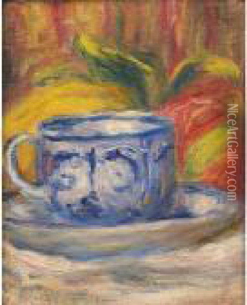 Tasse Et Fruits Oil Painting - Pierre Auguste Renoir