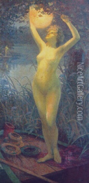 Le Lampion Oil Painting - Victor Brugairolles