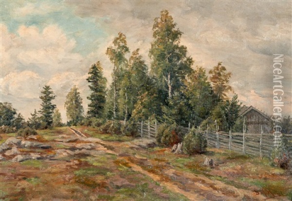 Summer Landscape Oil Painting - Sigfrid August Keinanen