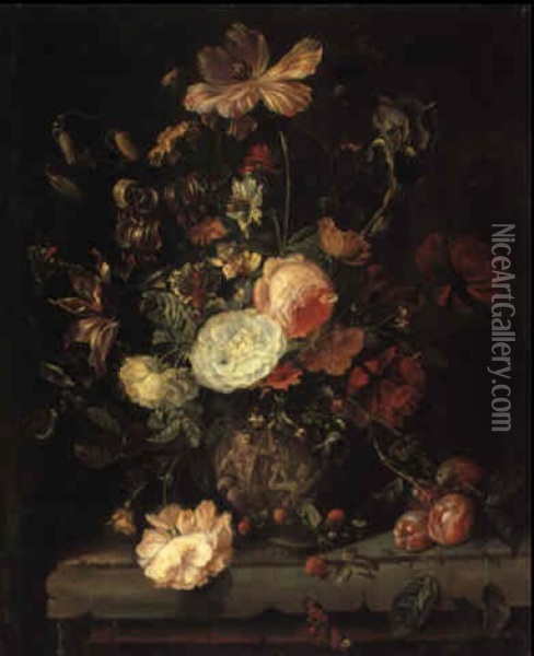 Blumenstraus Oil Painting - Abraham Mignon
