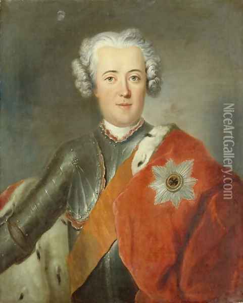 Crown Prince Frederick II, c.1740 Oil Painting - Antoine Pesne