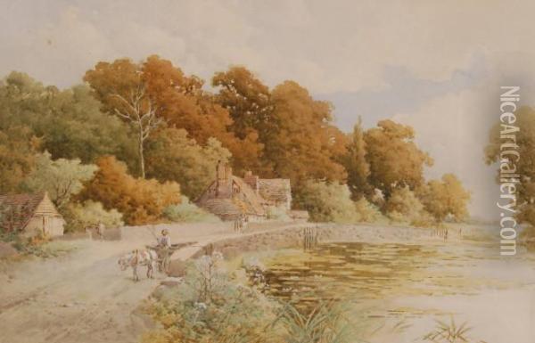 Rural Villagescenes Oil Painting - Stephen J. Bowers