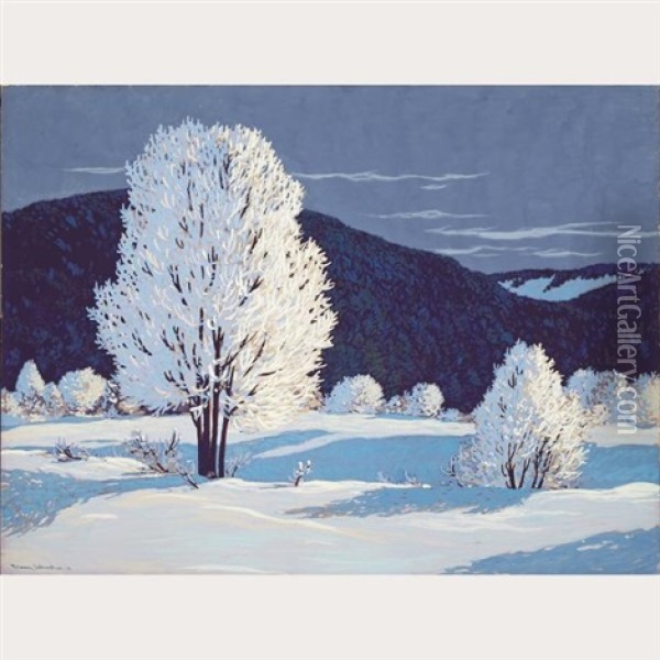 Snow Scene Oil Painting - Francis Hans Johnston