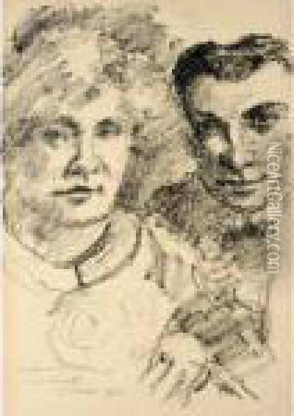 Herr Und Frau Erich Goeritz (mr & Mrs Erich Goertiz) Oil Painting - Lovis (Franz Heinrich Louis) Corinth