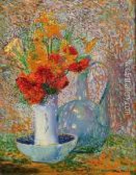 Nature Morte Au Bouquet De Fleurs Oil Painting - Hippolyte Petitjean