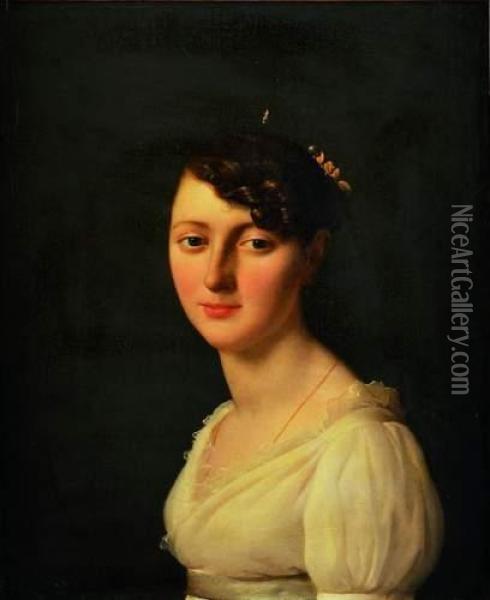Portrait De Caroline Bonaparte Oil Painting - Gioachin Giuseppe Serangeli
