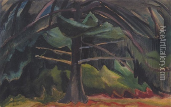 Treescape Oil Painting - Emily Carr