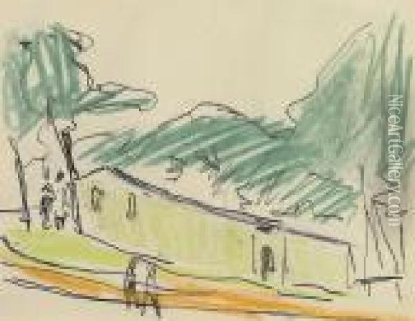 Haus In Den Bergen Oil Painting - Ernst Ludwig Kirchner