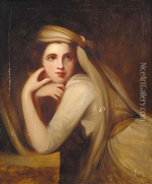 Portrait Of Lady Hamilton Oil Painting - George Romney