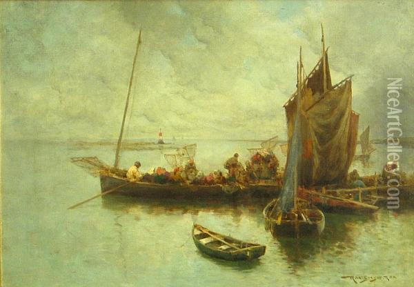 Fishing Boats Oil Painting - Robert McGregor