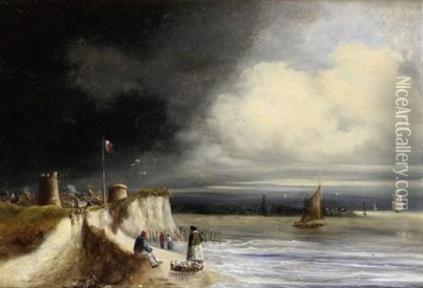 Bord De Mer Oil Painting - Baron Jean Antoine Theodore Gudin