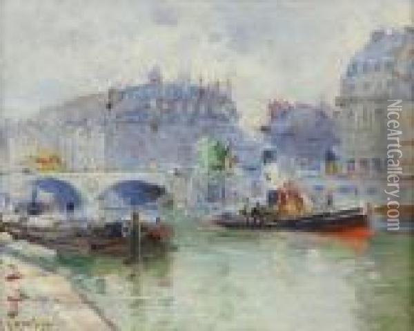 Paris, Les Quais Oil Painting - Gustave Madelain