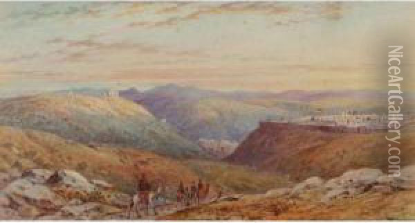 Jerusalem From The Hill Of Scopus Oil Painting - Henry Pilleau