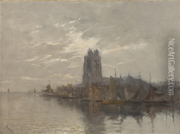 Cathedral, Dordrecht, Netherlands Oil Painting - Frank Myers Boggs