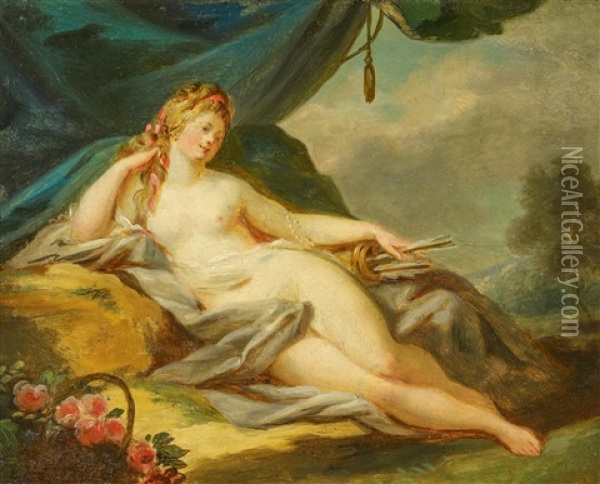 Liegende Venus Oil Painting - Jean-Honore Fragonard