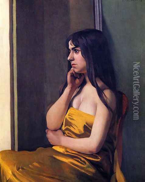 The Yellow Sheet Oil Painting - Felix Edouard Vallotton