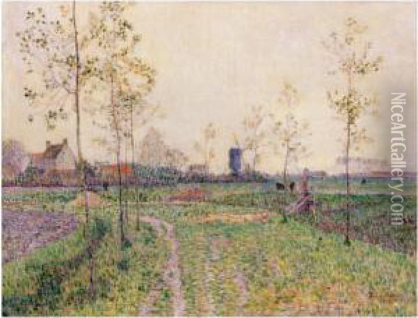 Herbstlandschaft Bei Knokke (autumn Landscape Near Knokke) Oil Painting - Paul Baum