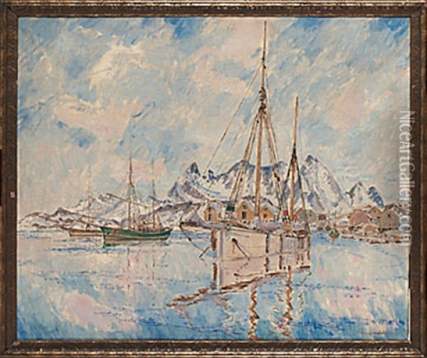Arktisk Dag, Lofoten Oil Painting - Rikard Lindstroem