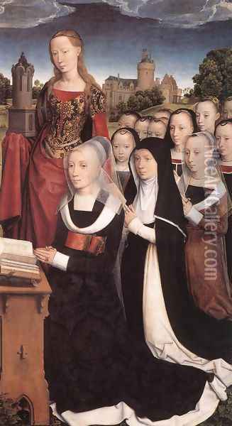 Triptych of the Family Moreel (right wing) 1484 Oil Painting - Hans Memling