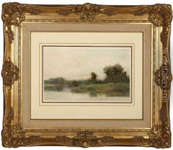 Riverscape Oil Painting - Sir Alfred East