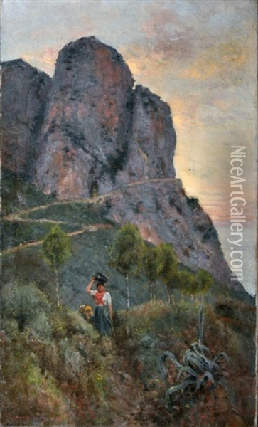 Contadine A Capri Oil Painting - Bernardo Hay