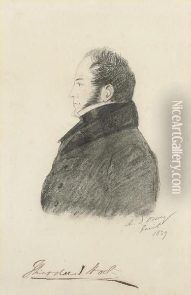 Portrait Of Theodore Edward Hook Oil Painting - Alfred, Comte D' Orsay