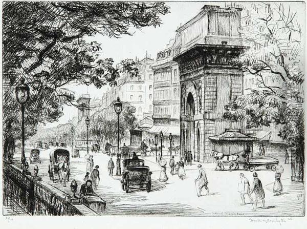 Boulevard St. Denis, Paris Oil Painting - Frank Milton Armington