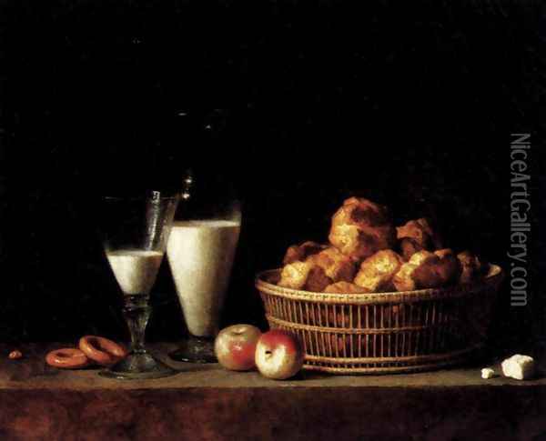 Still-Life with a Carafe of Barley Wine 1787 Oil Painting - Henri-Horace Roland Delaporte