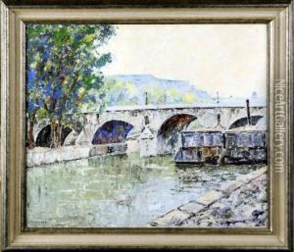 [pont Marie A Paris] Oil Painting - Pierre Thevenet