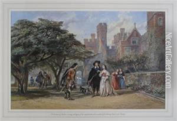 King Charles At Hampton Court Oil Painting - John Edmund Buckley