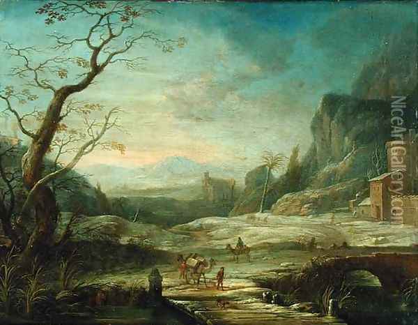 Oriental Landscape Oil Painting - Johann Holst
