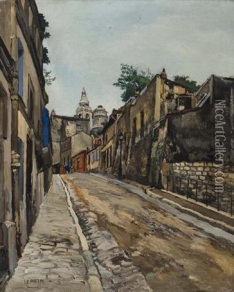 Monmartre Street Scene Oil Painting - Marcel Francois Leprin