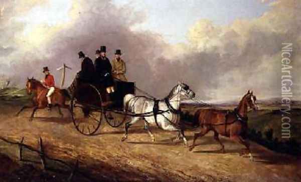 Gentlemen in a horse drawn buggy Oil Painting - George Henry Laporte