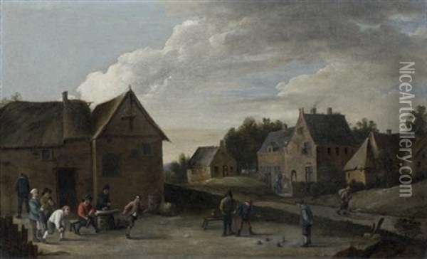 Les Joueurs De Boules Oil Painting - Thomas Van Apshoven