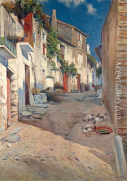 Calle Del Tro Oil Painting - Segundo Matilla Marina