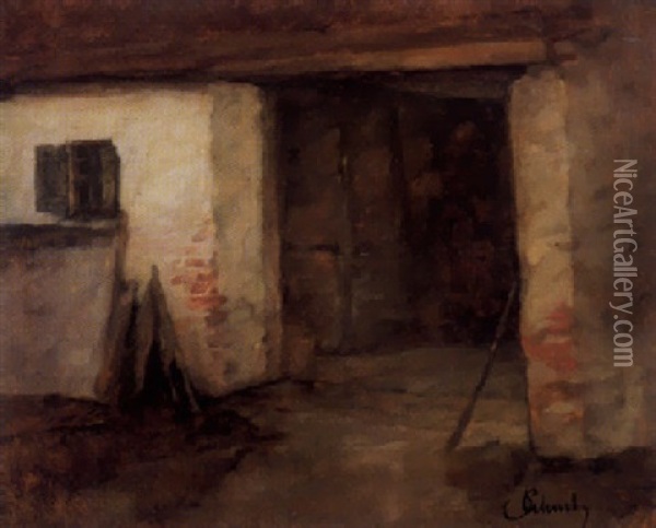 Alte Schmiede In Wessling Oil Painting - Carl Schuch