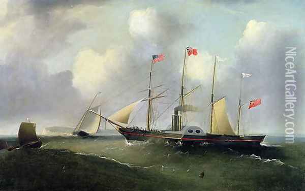 The Great Western off Portishead, 1838 Oil Painting - Joseph Walter
