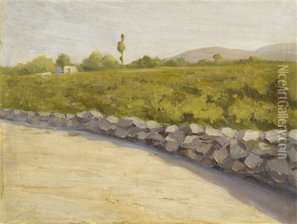 Summer Path Oil Painting - Pericles Lytras