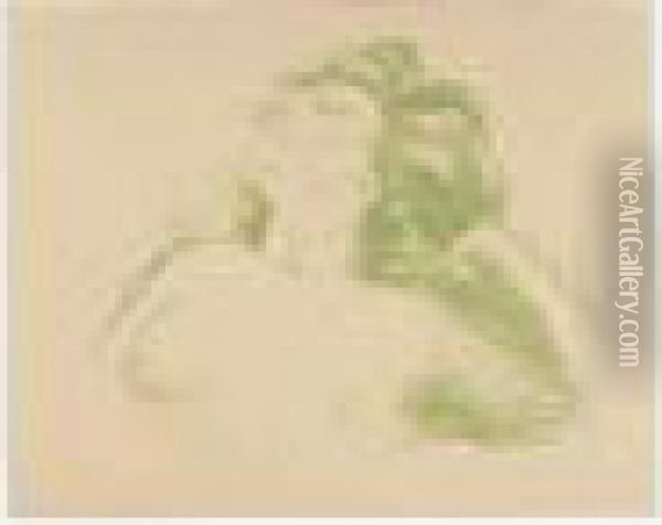 Liegender Halbakt Ii (s. 501) Oil Painting - Edvard Munch