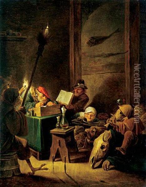 W Pracowni Czarnoksieznika Oil Painting - David The Younger Teniers