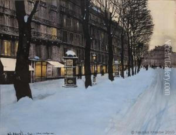Paryz. Bulwar Montparnasse Oil Painting - Odo Dobrowolski