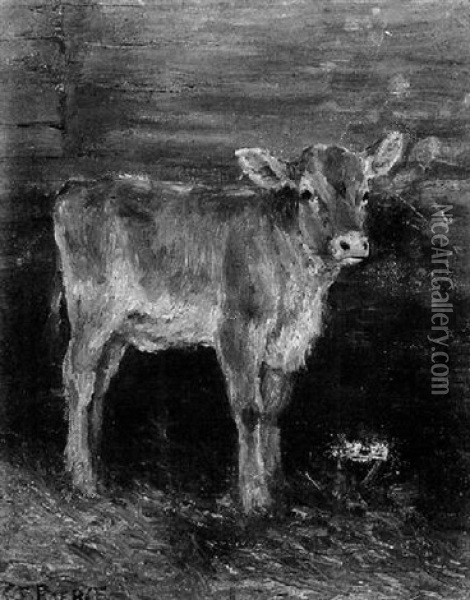 Cows Oil Painting - Charles Franklin Pierce