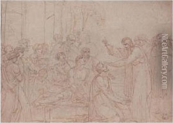 The Parable Of The Blind; A Sketch For A Picture Of The Entombment Oil Painting - Henry Singleton