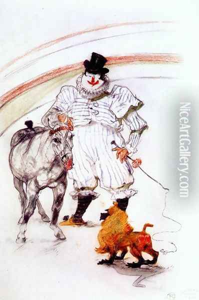 at the circus, horse and monkey dressage Oil Painting - Henri De Toulouse-Lautrec