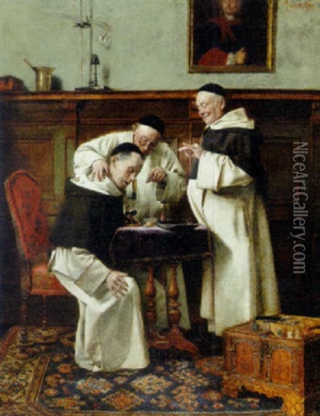 A Discovery Oil Painting - Theodor Rauecker