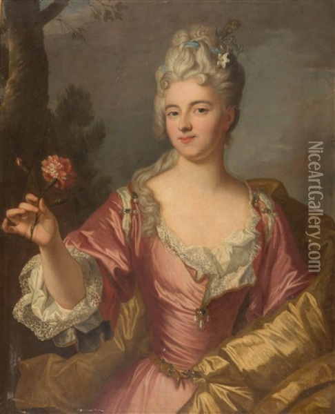 Portrait De Marie-madeleine De La Vieuville (1693-1755) Oil Painting - Hyacinthe Rigaud